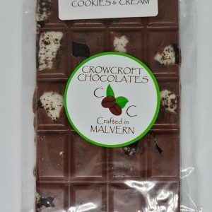 Milk chocolate bar with cookies and cream